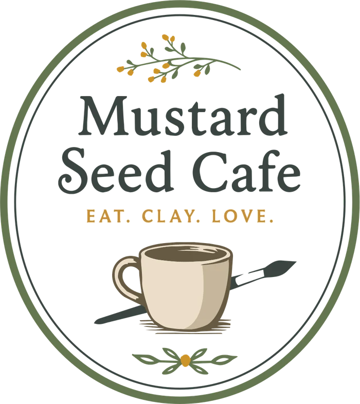 Mustard Seed Cafe logo: Eat. Clay. Love.